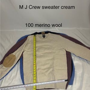 M JCrew Elbow Patch Crewneck Sweater